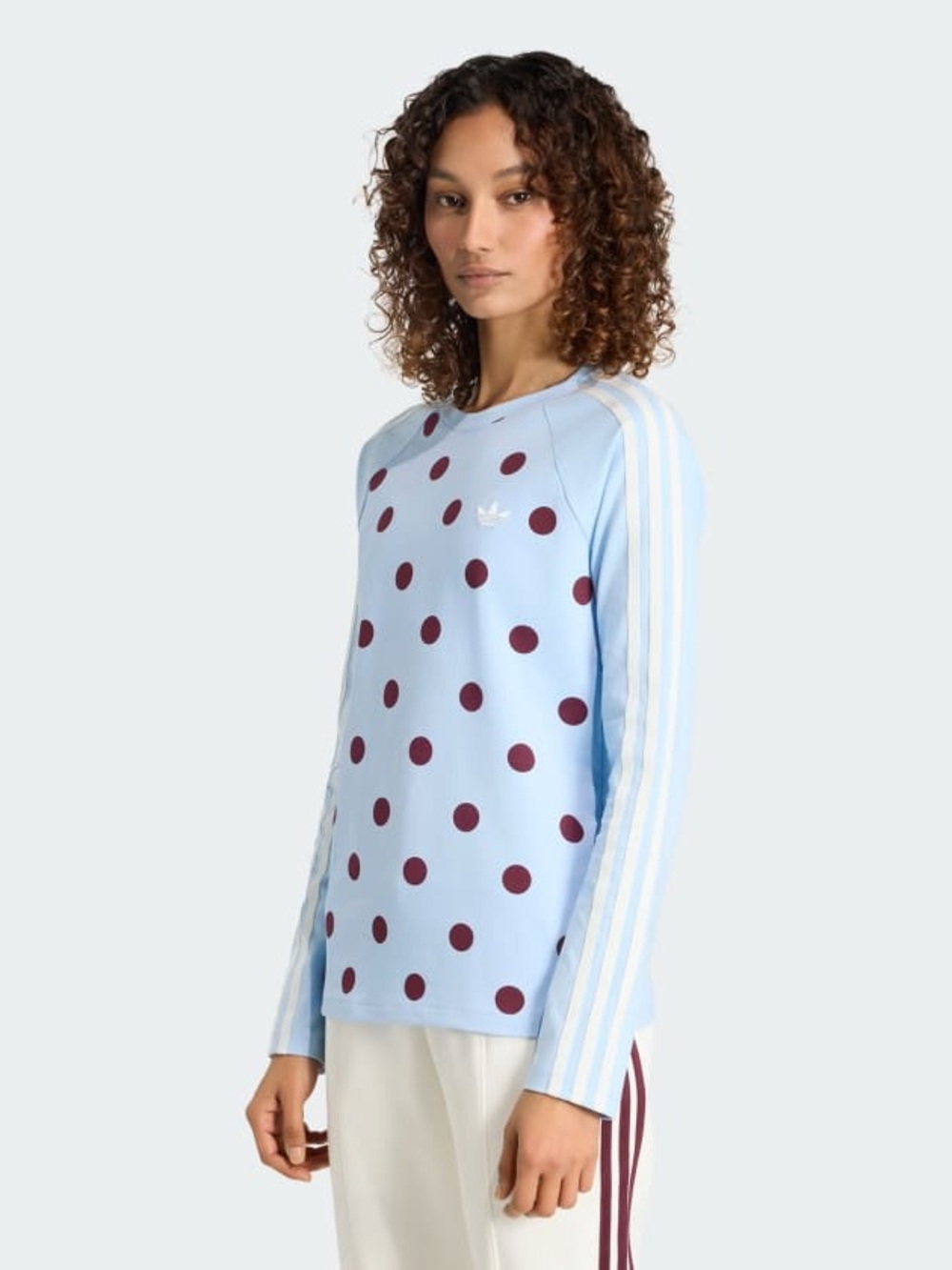 adidas Women’s Light Blue Polka Dot Crewneck Sweatshirt
